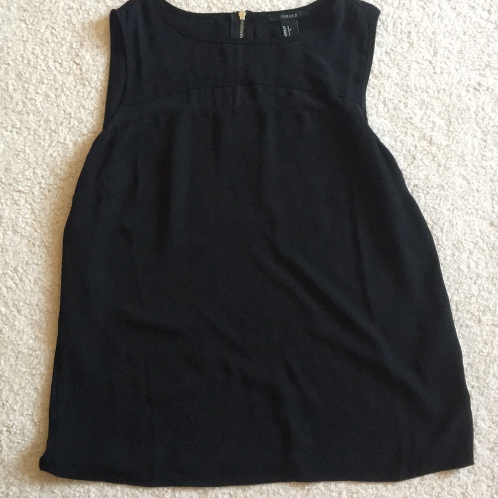 Black tank with transparent area near neckline